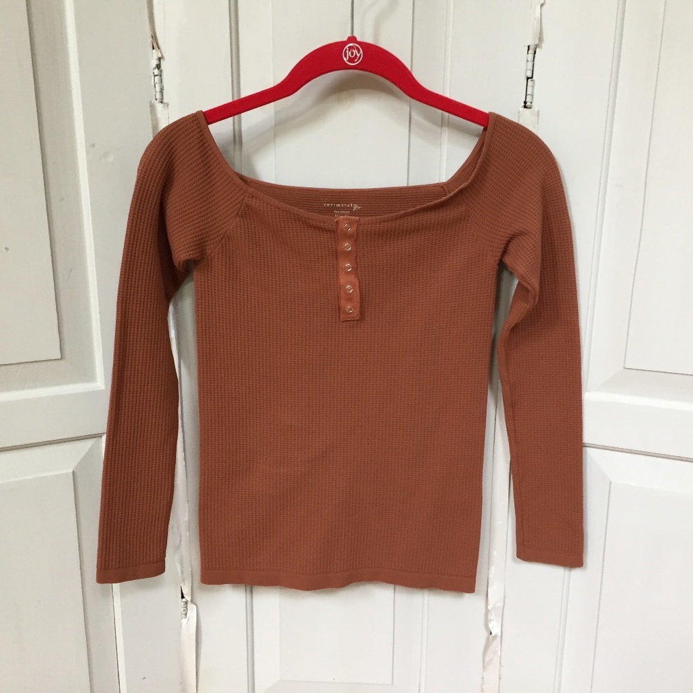 Free People Intimately Burnt Orange Thermal Top